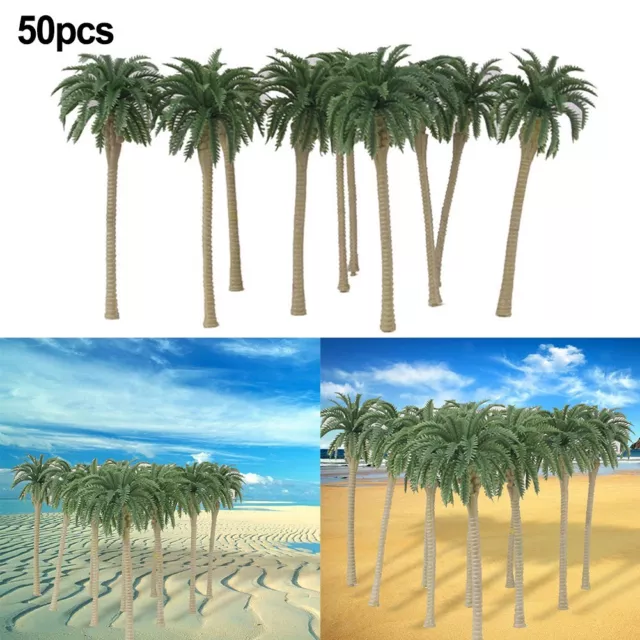 50-Pcs Coconut Palm Trees For N Or HO Scale Layout Model Tree 70mm Durable