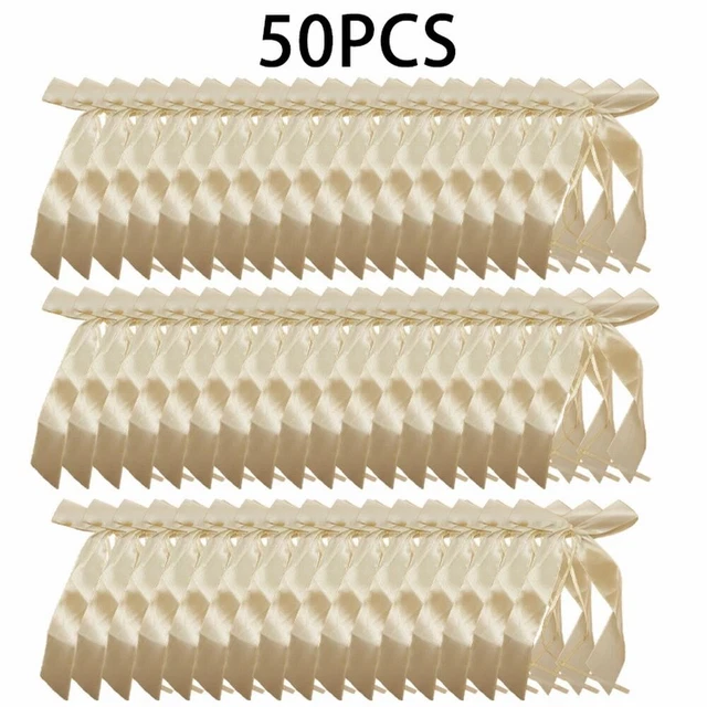 Antena Bucles Moño 50 piezas Cinta Beige Novia Coche Decoración Hecho a Mano