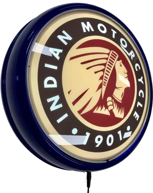 Indian Motorcycle 1901 LED Bar Lighting Wall Sign Light Button BLUE Easter Gifts