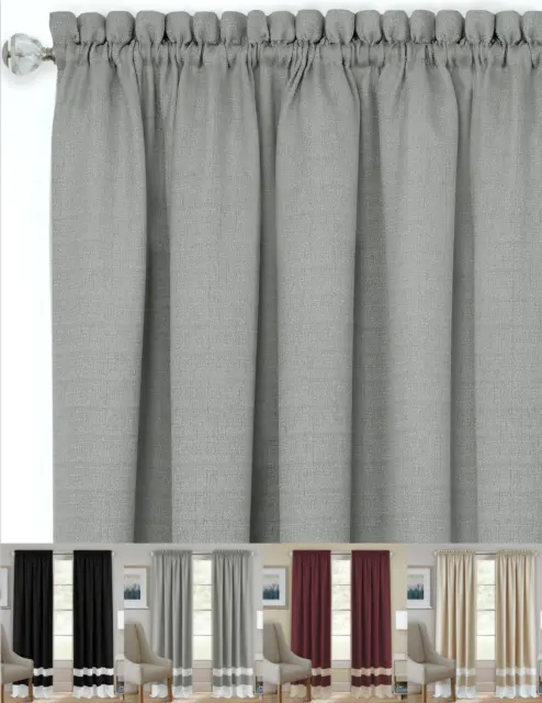 Shabby Linen Farmhouse Sheer Flax Window Curtains - Assorted Colors & Styles