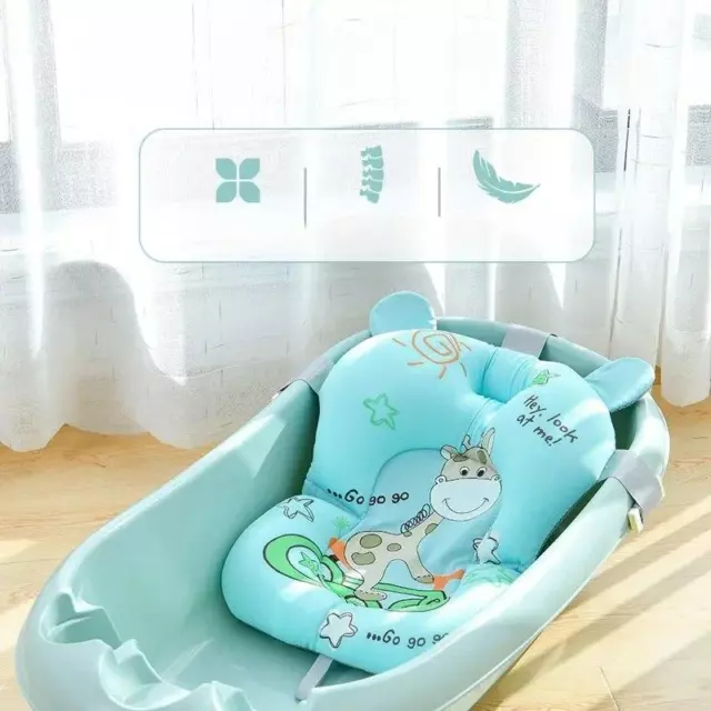 Baby Bath Seat Support Mat Foldable Baby Bath Tub Pad & Chair Newborn Bathtub 3