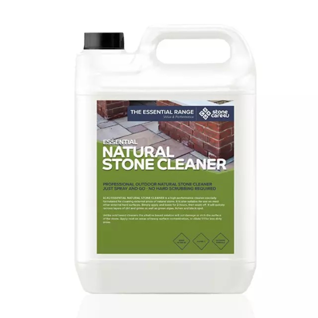 Natural Stone Patio Cleaner NO Jet Washing Acid-Free Limestone & Sandstone 5L