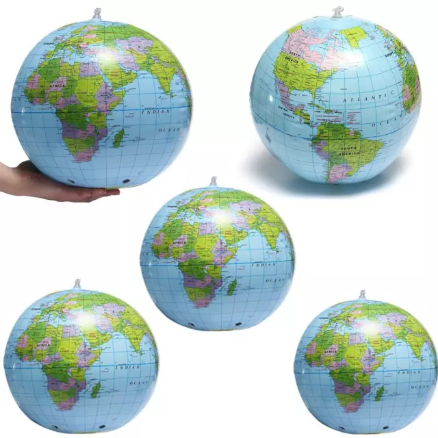 40Cm Large Inflatable Ball World Globe Earth Map Blow Atlas Educational Toys X5