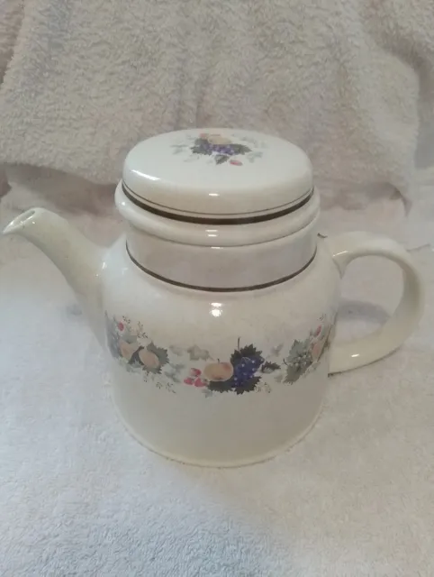 Royal Doulton Lambethware Harvest Garland Tea Pot Large With Lid