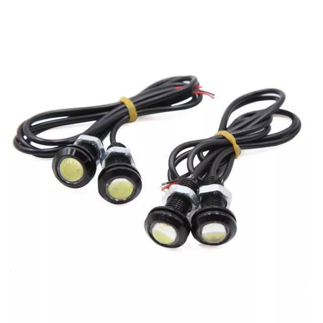 4pcs 18mm Eagle Eye Moteur Voiture Feux brouillard DRL Blanc ampoules 12V 1.5W