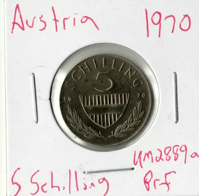 Coin Austria 5 Schilling 1970 KM2889a, proof