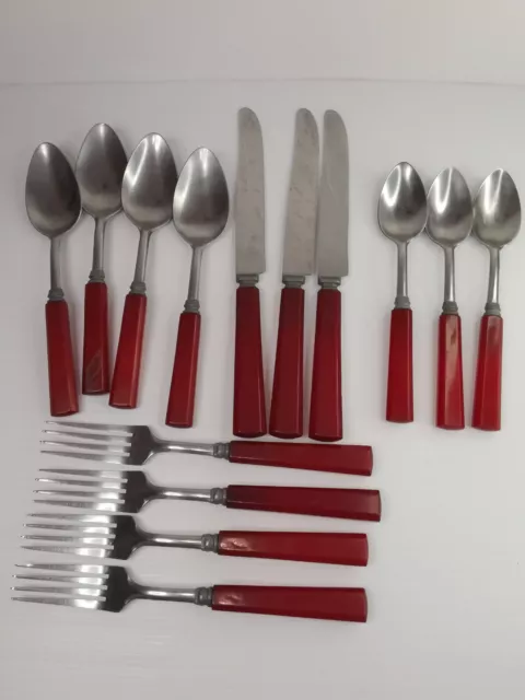 Vintage Bakelite Catalin Futuran set 14 piezas 2