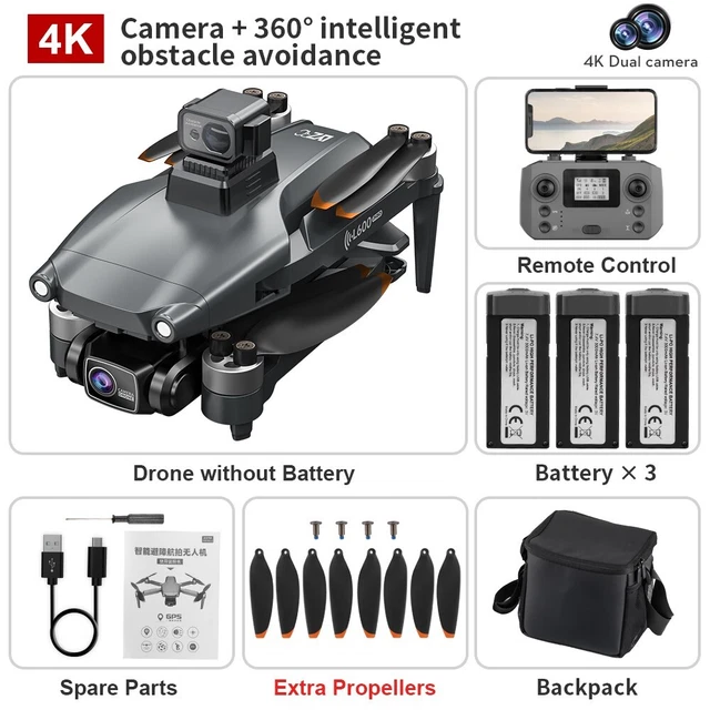 Nuevo PRO 4K HD Doble Cámara Drone Visual Obstáculos Evitación Motor Sin escobillas GPS