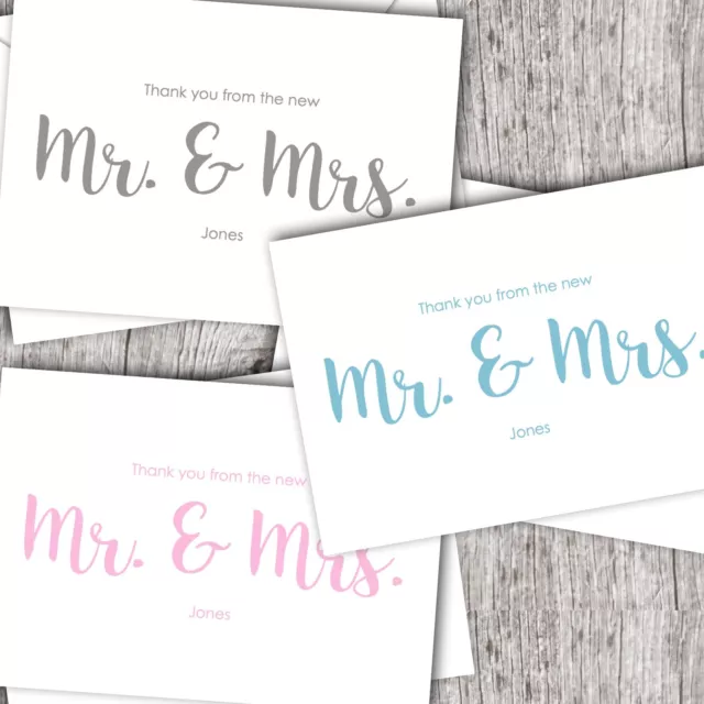 Wedding Thank You Cards • Personalised • Folded • Inc. Envelopes • Any Colour