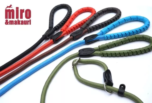 Miro & Makauri Dog Lead Figure of 8 Slip Training Lead Nylon Rubber Handle