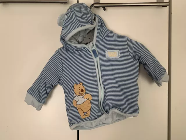 Hellblau gestreifte Winnie the Puuh Kapuzenohren dicke gemütliche Jacke Alter 3-6 Monate