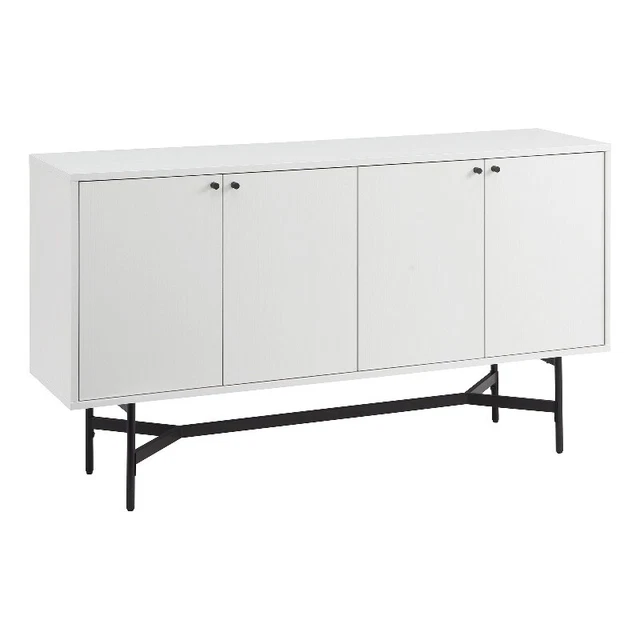Henn&Hart 58" White MDF/Metal Buffet Table