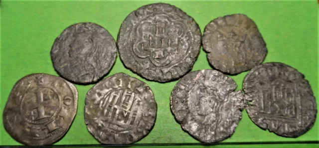 Lote de 7 monedas diferentes medievales (1100-1474) Por catalogar, Ve