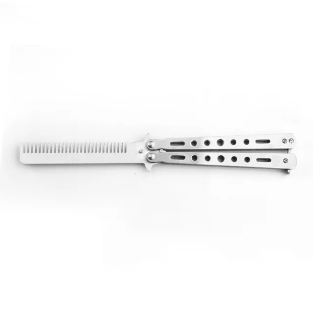 Camping Practice Butterfly Knife Comb Stainless Steel Dull Knife Trainer tool 2