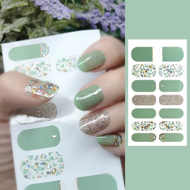 1pcs Nail Art Stickers Self-Adhesive Fingernail Wraps Full Cover Decal Manic#w#
