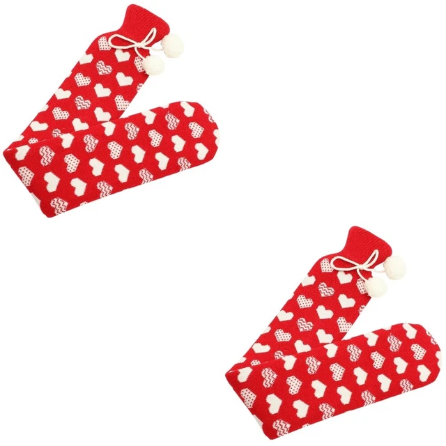 2 Sets Long Water Injection Bag Hot Water Flask Red Background