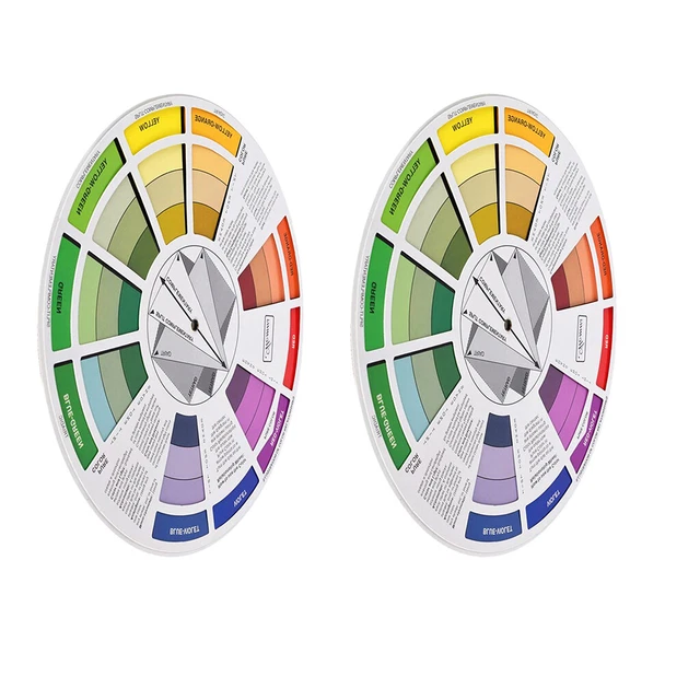 2PC COLORING MATCHING Guide Color Wheel Mixing Chart for Blending Color ...