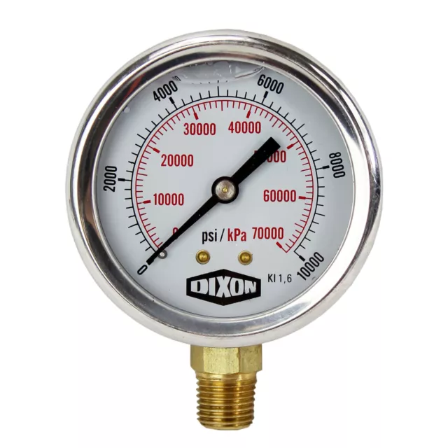 Water and Air Pressure Gauge New 1/4" Brass BSPT Thread 0 - 10000psi/69000kpa