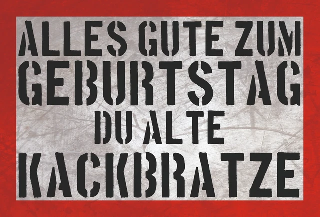 SCHILD 30CM X 20cm Alles Gute zum Geburtstag Du alte KACKBRATZE FUN