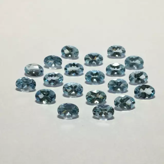 USA Seller Amazing Sky Blue Aquamarine 5x3 mm - 12x10mm Oval Cut Santa Maria