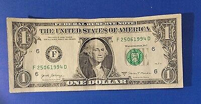 fancy serial number 2017A One Dollar Note BIRTHDAY OR ANNIVERSADY  JUNE 25 1994