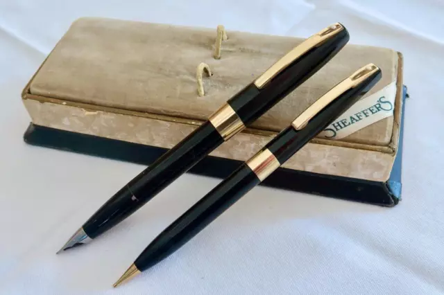 Sheaffer Imperial Mk Iii Black Gt Touchdown Fountain Pen & Pencil, Cased, C1968