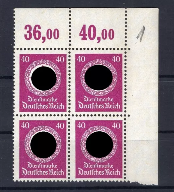 DR-DIENST 142 POR ECKRANDVIERERBLOCK rechts ** MNH POSTFRISCH (74310