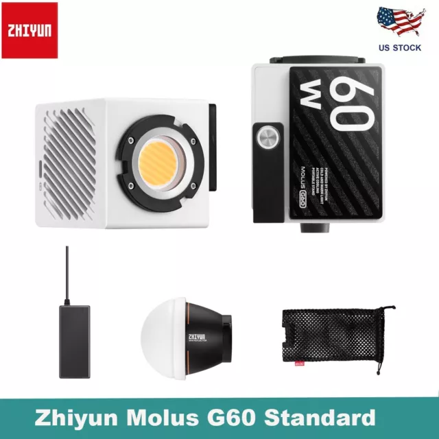 Zhiyun Molus G60 Video Light,60W Portable Studio Light for Video Shooting