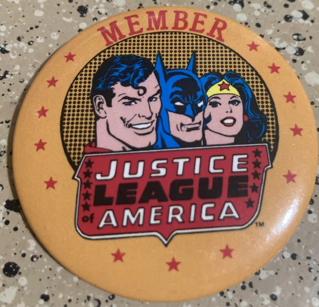 Member Justice League America Pin 1987 DC VINTAGE SUPERMAN BATMAN WONDER WOMAN
