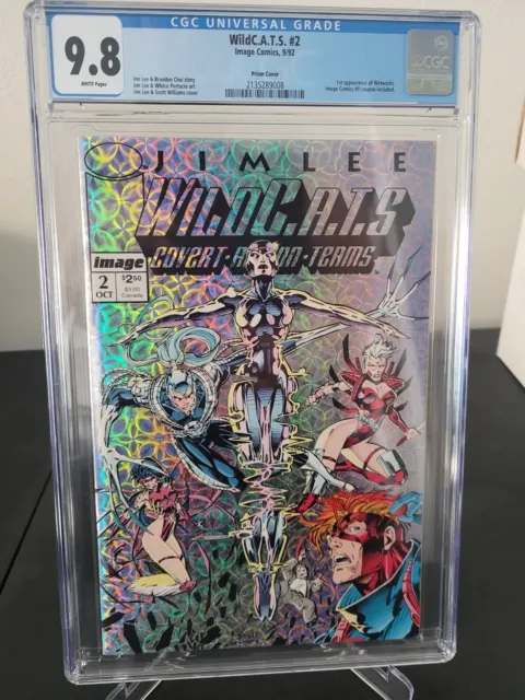 Wildcats #2 Cgc 9.8 Graded Image Comics 1St Wetworks! 1St Prism Cover! Coupon #0