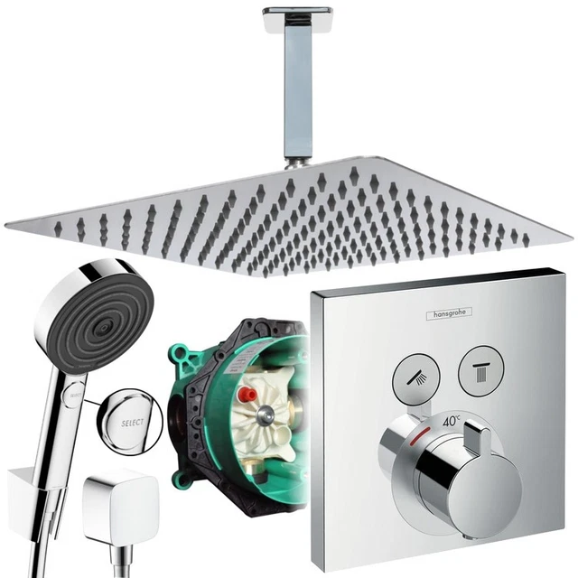 Regendusche Hansgrohe Unterputz Duscharmatur Kopfbrause 300, Grohe Grohtherm SmartControl Set Duschschlauch Mit Duschkopf