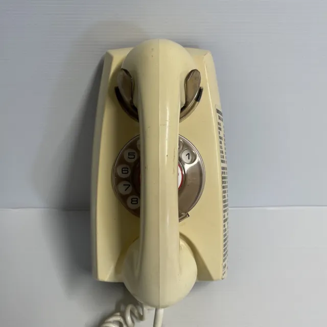 Vintage AWA 891 Series Rotary Dial Corded Wall Telephone Wallfone Telecom