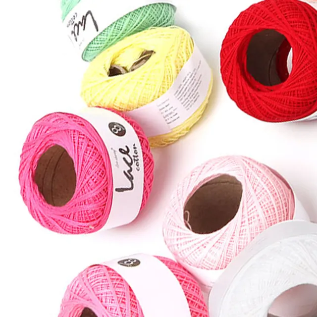 (Un conjunto de 12 colores) hilo de ganchillo de algodón popular línea de encaje hilo de algodón