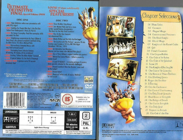 DOUBLE DVD MONTY Python And The Holy Grail 2 dvd set John Cleese comedy ...