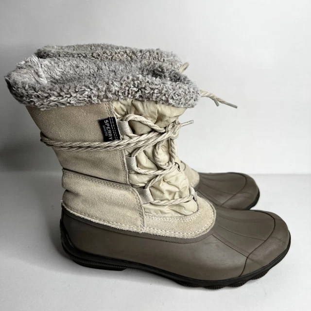 WOMEN S SPERRY SYREN Gulf Wool Quilt Duck Boots STS84450 Black