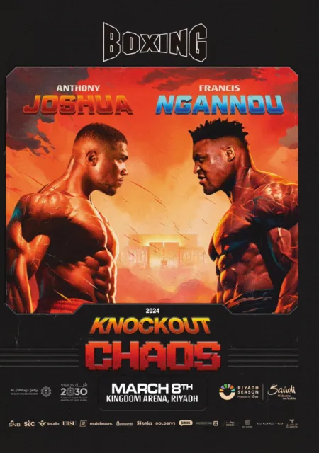 Anthony JOSHUA England v Francis NGANNOU 8 March 2024 BOXING FAN UNOFFICIAL