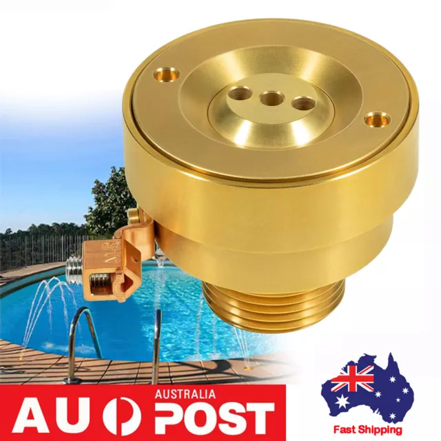 New Swimming Pool Spa Brass Deck Jet Fountain Nozzle 3 Hole with Grounding Lug