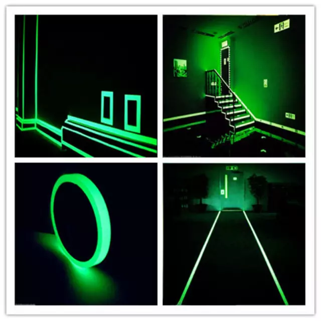 Glow In The Dark Sticky Tape Self Adhesive Luminous Tape Safety Film Sticker UK