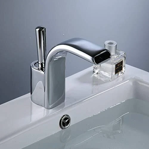Wasserfallbecken Mischer Wasserhahn, Einzelhebel Garderobe Warm- und Kaltwasser 3