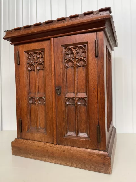 SALE! Beautiful Gothic Revival Church Tabernacle/ chalice cabinet oak circa 1880