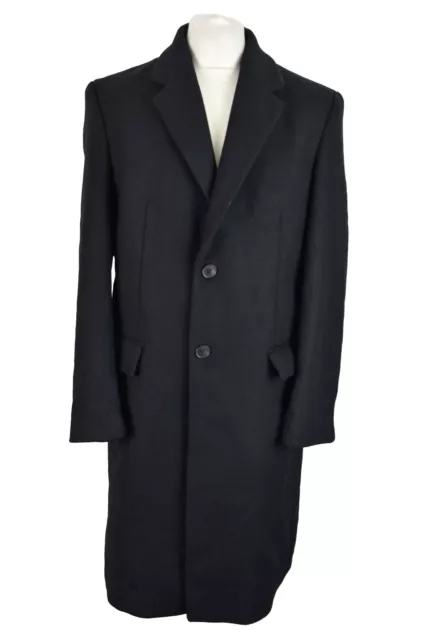 ZARA BLACK COAT Jacket size M L Mens Button Up Outdoors Outerwear