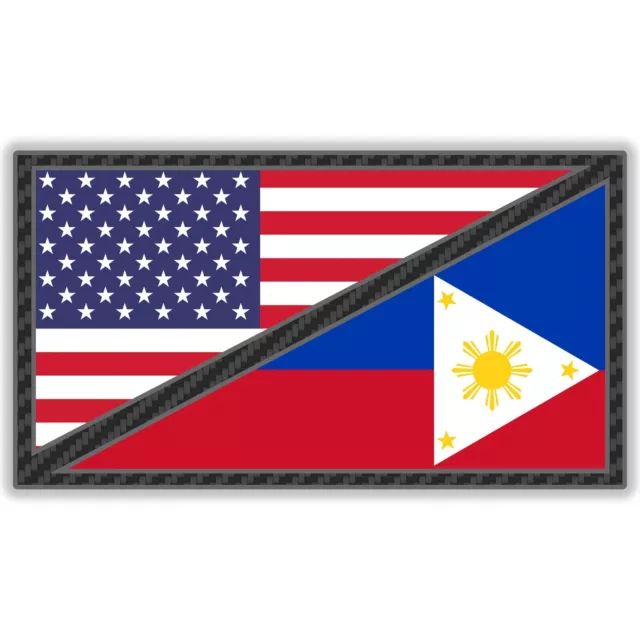 Filipino American Flag Sticker Decal Vinyl USA Philippines Pinoy Star Sun Car