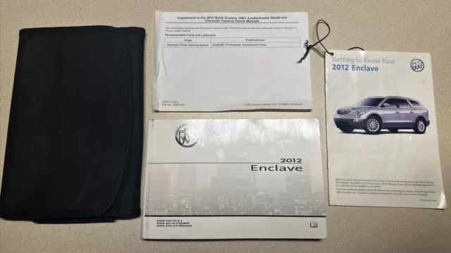 2012 Buick Enclave Owner's Manual W/ Case