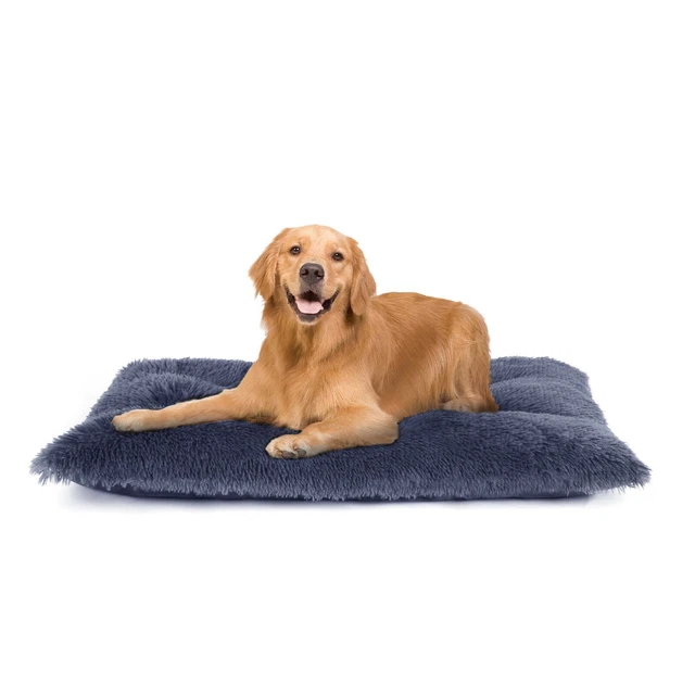 Super Soft Gray-Black Plush Dog Bed Memory Foam Warm Pet Mat for Jumbo Large Dog 2