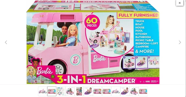 BARBIE CAMPING CAR de r ve 3 en 1 accessoires poup e jouets et