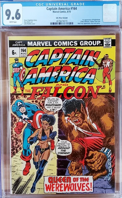 Captain America 164 Cgc 9.6 White Pgs 1st Nightshade PRICE VARIANT single highes