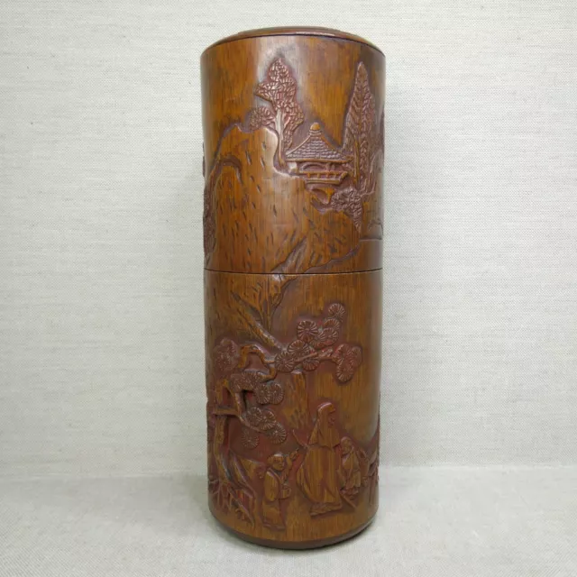 Antique Chinese Bamboo box, 19th century. 中国古董竹盒，19 世纪。