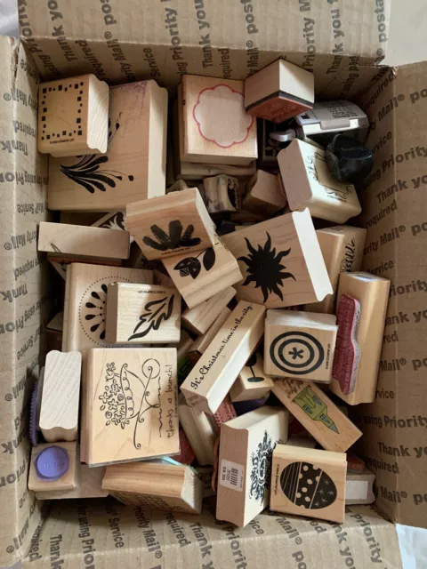 Huge Lot Of Craft Rubber Stamps