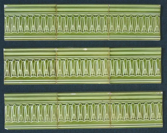 9 Germany - Antique Art Nouveau Majolica Border Tile C1900