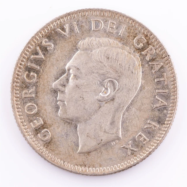 1949 Canada 25 Cents Fine Silver George VI 25c